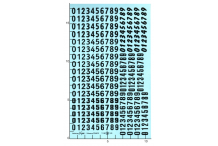 Décalcomanie Chiffres noirs 1/43 -1/32 (REF : 188)