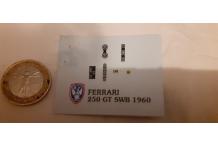 decals décalcomanie ferrari 250 gt swb 1960 1/43