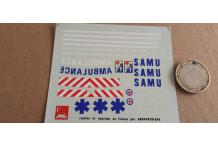 decals decalcomanie  pompiers ambulance samu gard  1/43