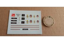 decals decalcomanie  pompiers peugeot j7 pompiers de paris  1/43