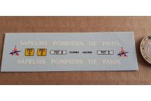 decals decalcomanie sapeurs pompiers de paris 1/43