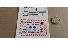 decals decalcomanie  ambulance samu strasbourg master renault 1/43