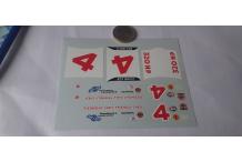 décalcomanie  ancien nascar 1/43 n 4 rex white piedmont chev pure greensboro