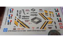 DECALCOMANIE DECALS  renault gta v6 turbo europa cup 1988 1/43 rose