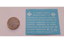 pompier en blanc caduce 1/43 decalcomanie decals