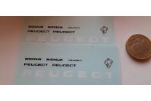 decals decalcomanie écriture peugeot en blanc 7 cm