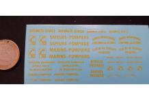 décalcomanie decals pompier jaune 1/43 reasor