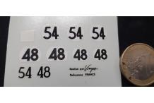 decals  decalcomanie numero 54 48  pour panhard ? lm le mans 1/43