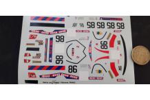 décalcomanie decals peugeot wr wm lm le mans p76 1/43