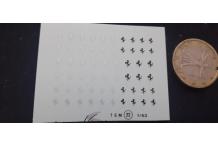 decals  decalcomanie ferrari cheval  noir et argent  1/43