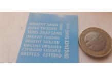 decals decalcomanie urgent sang 1/43 1E