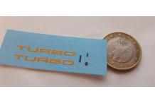 decals décalcomanie 1/43 mot turbo orange sur r5 turbo renault