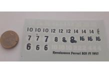 decals décalcomanie ferrari  801 f1 1957 comme sur la photo
