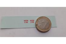 decals decalcomanie  hauteur 3.90 en rouge 1/43  cahier 1e