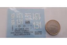 decals decalcomanie Alfa Romeo 6C 2300B spider touring MM1938 1/43