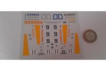 decals decalcomanie 1822 Ferrari 512 Sunoco 1/43