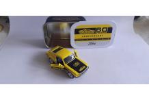 MAJORETTE  mustang jaune 60 ans 1/64  rare en boite métal