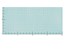 Décalcomanie Chiffres blancs ancienne typographie 1/43 (REF : 283)