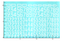 Décalcomanie Chiffres blancs ancienne typographie 1 1/24 (REF : 315)