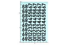 Décalcomanie chiffre noirs ancienne typographie 3 1/24 (REF : 321)