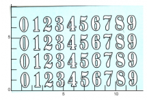 Décalcomanie Chiffres blancs contour noir 1/18 (REF : 402)
