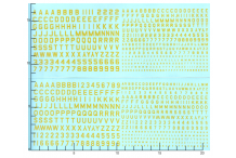 Décalcomanie divers taille alphabet + chiffre jaune (REF : 444)