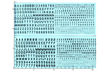 Décalcomanie divers taille alphabet + chiffre noir (REF : 445)