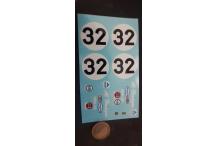 decals decalcomanie pour ferrari 250gto 1/18