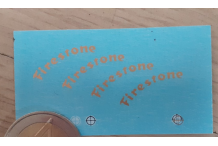 décalcomanie décalque 1/18  pfirestone couleur or pour flanc de pneu gros bac