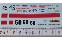 decalcomanie decals porsche 910 lm le mans 1968 1969 1/43