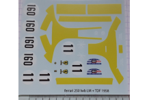 decalcomanie decals ferrari 250 lwb lm le mans tour de france 1958  1/43