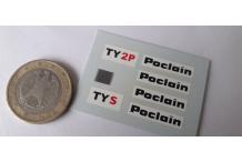 DECALCOMANIE DECALS 1/43 ty2p tys poclain
