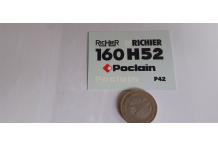 DECALCOMANIE DECALS poclain 160h52 richier 1/43