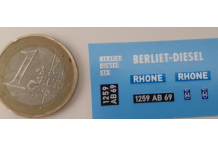 DECALCOMANIE DECALS berliet diesel 1/43