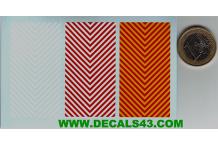 Décalcomanie chevron blanc rouge jaune 1/87 (REF : CS164)