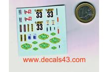 Décalcomanie citroën SM n°33 tour de france 1/43 (REF : CS80)