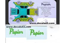 Décalcomanie déco chocolat Pupier pour Renault 4CV 1/43 (REF : CS18)