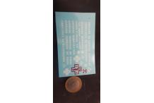 decals decalcomanie inscription blanche 1/43 pompier blanche caduce reanimation