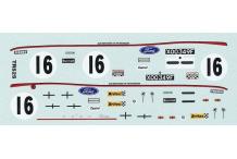 decals décalcomanie Brands Hatch 1/43 - Ford Escort MK I 1600 N°16 1968