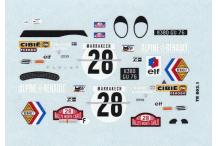 decalcomanie décals Monte Carlo 1/43 Alpine A110 1600 N°28 1971 Andersson Ove