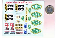 Décalcomanie citroën SM tour de france 1972 1/18 (REF : CS125)