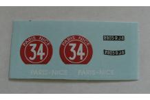 Décalcomanie Citroën traction course paris nice numéro 34 1/43 (REF : CS89)